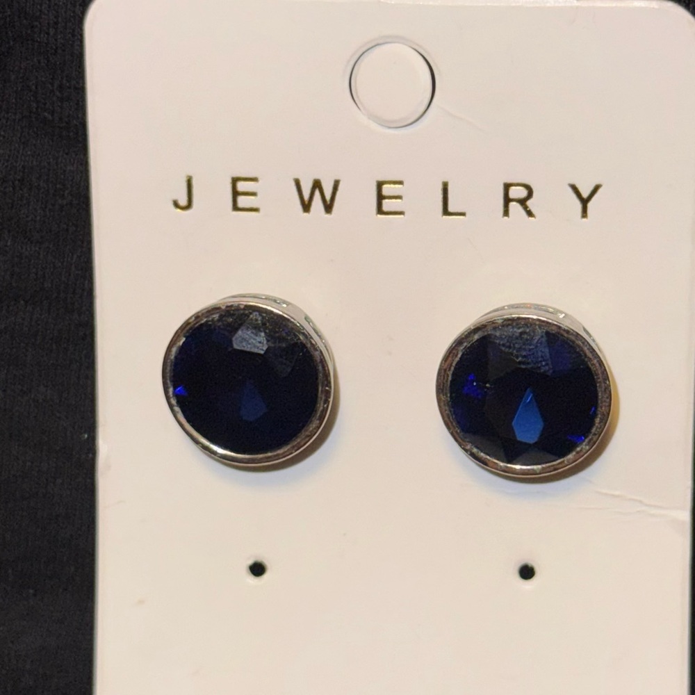 Elegant Kenneth Cole Deep Blue Stud Earrings
